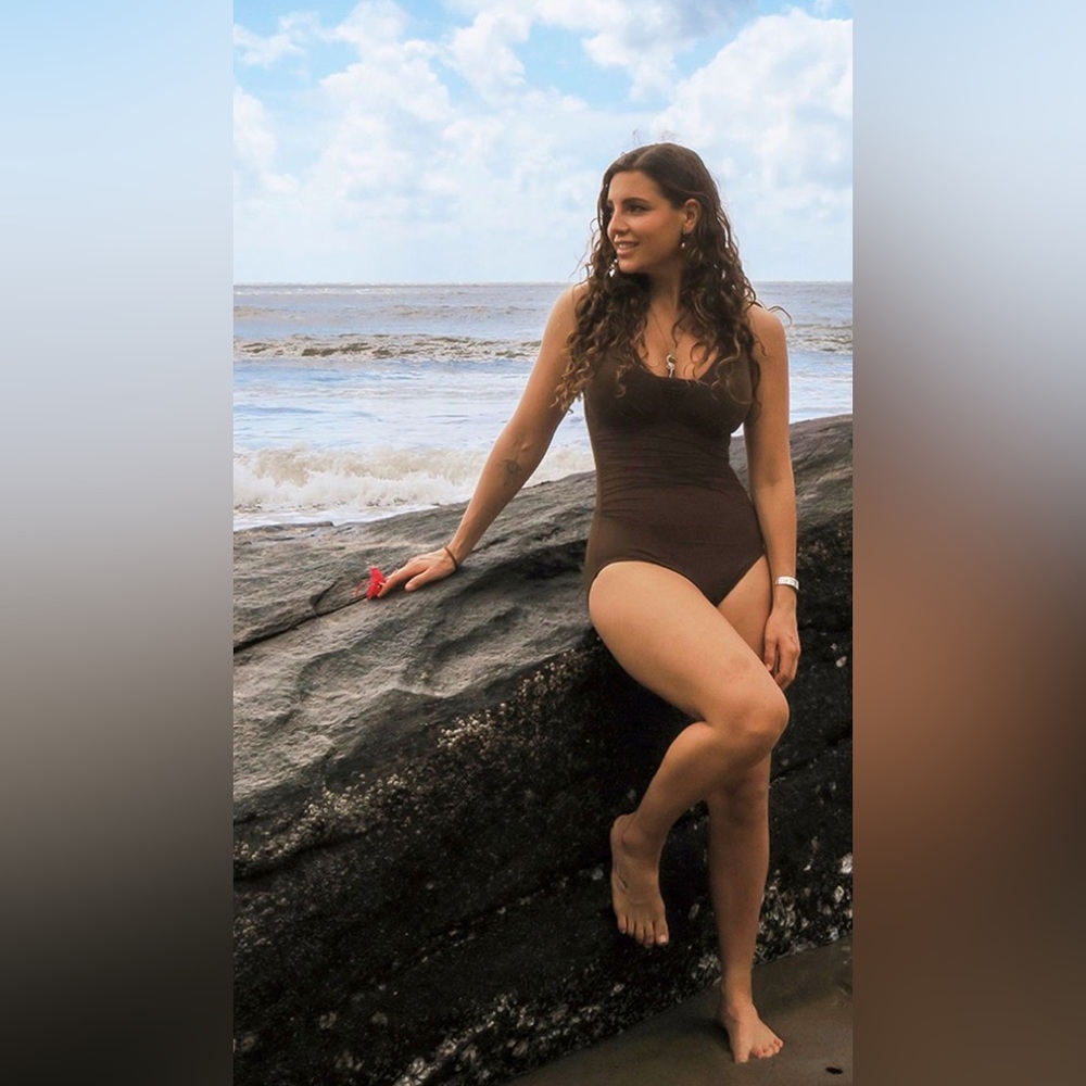 Lands end Grecian brown one piece swimsuit 8 - Picture 1 of 5